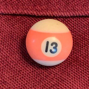 VINTAGE Mini Pool Ball #13 Striped Orange 1.5" Diameter Mini Billiard Replace